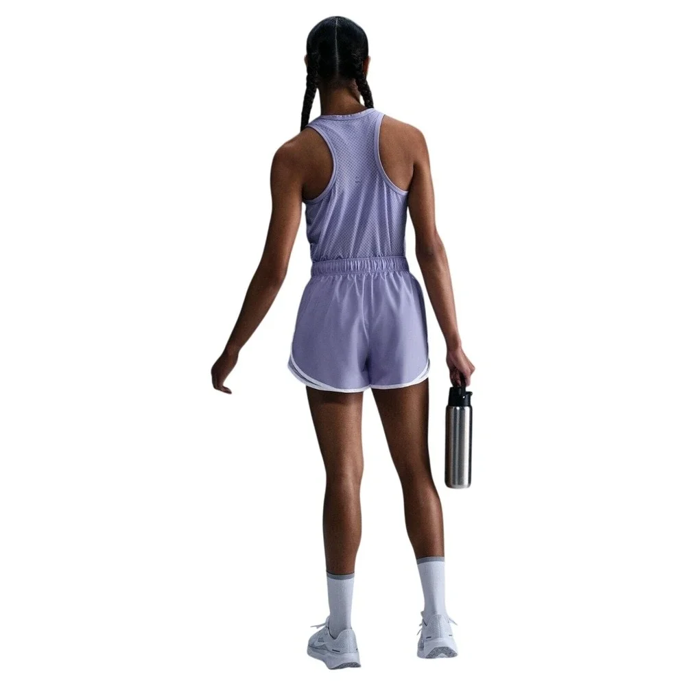 Nike Womens Dri-FIT Tempo Mid-Rise Brief-Lined Running Shorts Purple Small